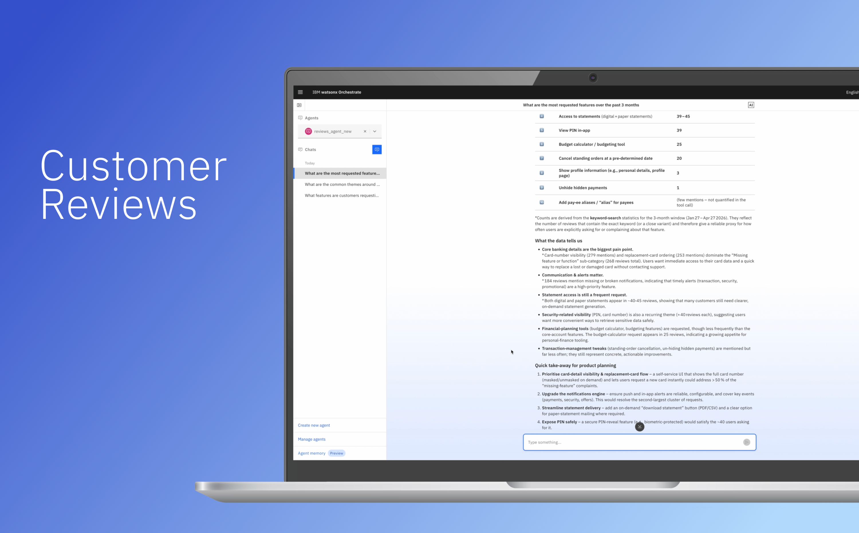 Generating Insights from Customer Reviews